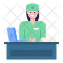 Front Desk Receptionist Hospital Reception Icon