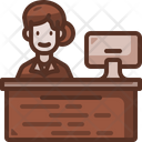 Receptionist Woman Information Desk Icon