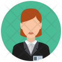 Receptionist Suit Woman Icon
