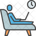 Work Home Reclining Chair Icon