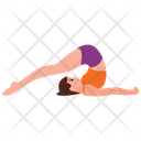 Reclining Leg Yoga Pose Flexible Figure Icon