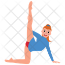 Reclining Leg Yoga Pose Flexible Figure Icon