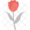 Red Rose Blossom Botanical Icon