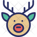 Reindeer Face Christmas Face Animal Icon
