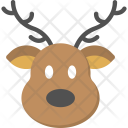 Reindeer Head Cartoon Icon