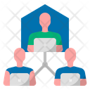 Remote Working Worker Meeting Icon
