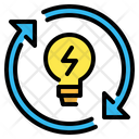 Renewable Recycle Lightbulb Icon