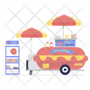 Roadside Food Food Wagon Food Cart Icon