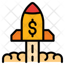 Rocket With Money Growth Icon Icon
