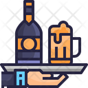 Room Service Service Tray Beer Icon