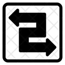 S Shaped Arrow Button Icon - Download in Glyph Style