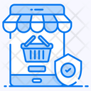 Safe Online Shopping Secure Shopping Secure Grocery Icon