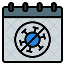 Virus Protection Safety Shield Day Calendar Date Icon