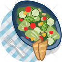 Salad Vegetable Baguette Icon