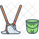 Sanitary Bucket Broom Icon