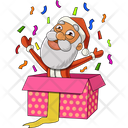 Santa In Gift Box Icon