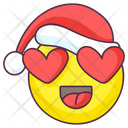 Santa Love Emoji Love Expression Christmas Love Emotag Icon