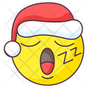 Sleeping Santa Emoji Sleeping Expression Emotag Icon