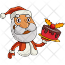 Santa With Cake Icon