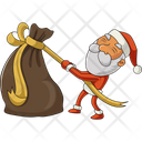 Santa With Gift Bag Icon
