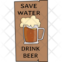 Save Water And Drink Beer Icon