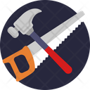 Saw And Hammer Saw Tools Icon