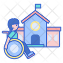 School For Disabled School Handicap For School Icon