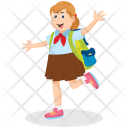 Student Happy Schoolgirl Icon