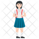 Schoolgirl School Child Student Icon