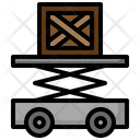 Scissor Lift Shipping Delivery Icon
