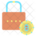 Lock Bitcoin Secure Bitcoin Protected Bitcoin Icon