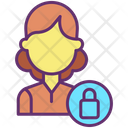 Secure Business Account Lock Account Businesswoman Icon