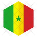 Senegal Flag Hexagon Icon