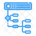 Server Connection Server Network Flow Chart Icon