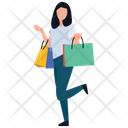 Shopping Girl Leisure Time Buying Icon