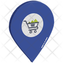 Shopping Location Cart In Gps Shopping Pointer Icon