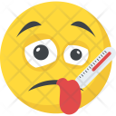 Sick Emoji Thermometer Icon