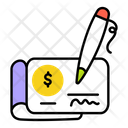 Signing Cheque  Icon