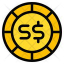 Singapore Dollar Coin Currency Icon