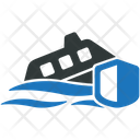 Sinking ship with shield Icon