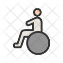Sitting On Wheelchair Icon