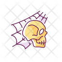 Skull With Spider Web Icon
