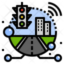 Smart City Traffic Management Digital Transformation Iot Traffic Control Incident Management Icon