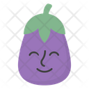 Smiley Brinjal Face Emoji Emoticon Icon