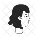 Smiling woman side view face  Icon