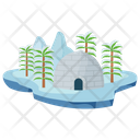 Snow Island Baffin Island Island Scene Icon