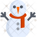 Snowman Snow Christmas Decoration Icon