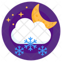 Snowy Night Partly Cloud Nightfall Icon