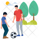 Soccer Playing Football Playing Family Fun Icon