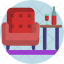 Sofa Chair Wine Icon